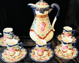 Rare! Rare! Antique Nippon Hand Painted Eggshell Porcelain Tea Set