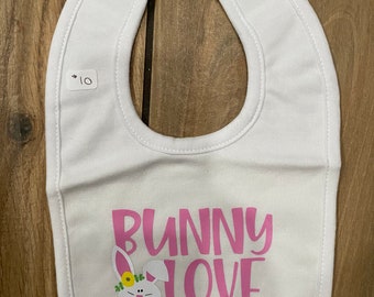 Baby  Bunny Love newborn bib