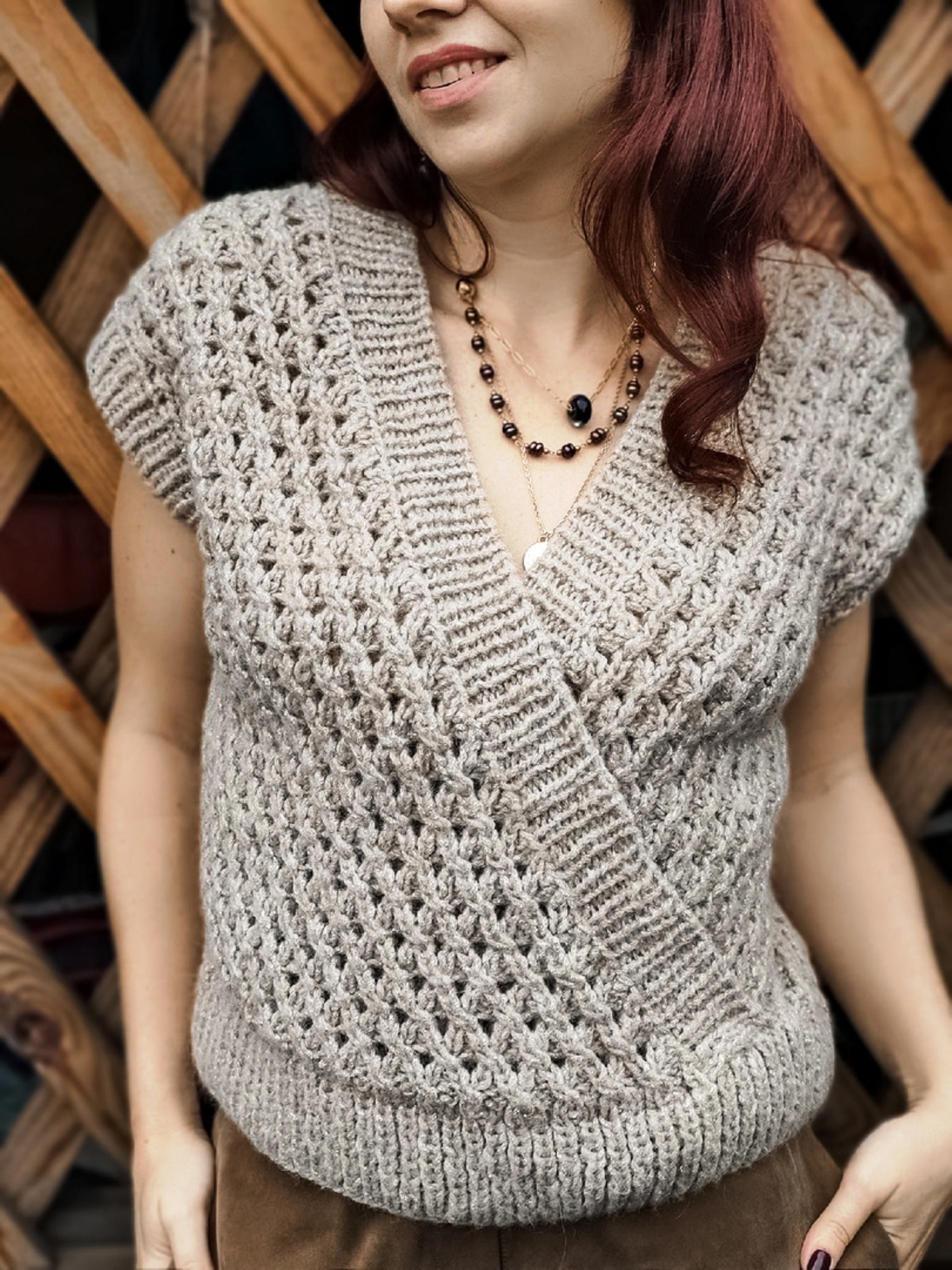 Knitting pattern sweater vest women chunky knit sweater vest Etsy