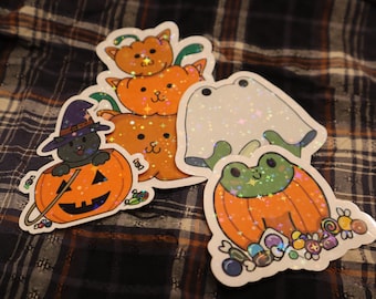 Pegatinas Kawaii de Halloween, Vinilo Premium, Mate y Brillo