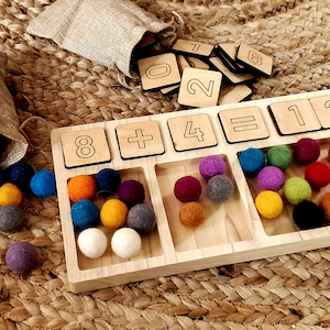 Montessori Counting Tray | Educational Toy for Learning Numbers and Counting | Home School Math Tool