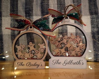 Adorno navideño personalizado con forma de bola de nieve, regalo familiar de 2023, adorno familiar personalizado para el año