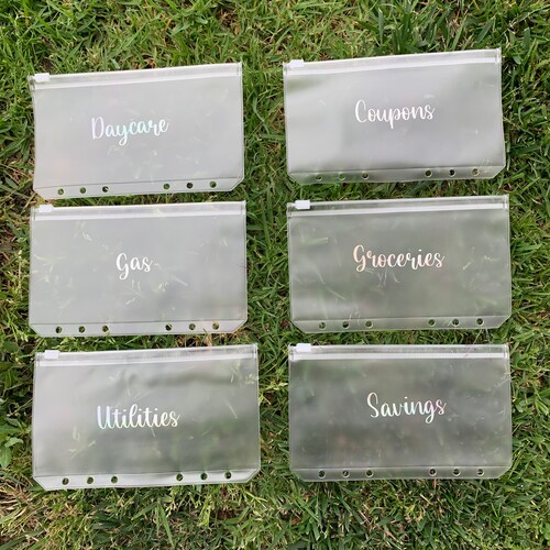 Zipper Cash Envelopes Plastic Cash Envelopes A6 Binder Etsy