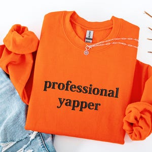 Professional Yapper Embroidered Sweatshirt Funny Meme Shirt, Funny Custom Crewneck, Coquette Tshirt, Gift for Her