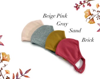 NEW COLORS! 100% Cotton face mask Canada, adult face mask, fitted and stretch, unisex, breathable, women face mask, men face mask, washable