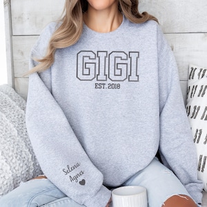 GEBORDUURD mama-sweater, verjaardagscadeau mama ronde hals, gepersonaliseerd sweatshirt, trendy ronde hals voor vrouwen, cadeau moeder, moederdag