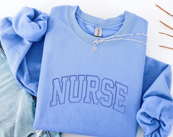 Embroidered Nurse Sweatshirt, Embroidered Nursing Shirt, Embroidered Registered Nurse Shirt, Nursing Hoodie, Nursing School Shirt