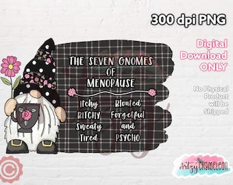 Menopause Gnomes PNG: Funny Sublimation Design (Digital Download)