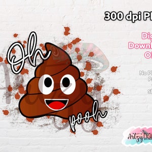 Oh Poop Emoji PNG: Sarkastisches Sublimationsdesign (Digitaler Download)