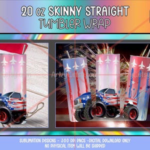 Patriottische Truck Wrap, Flyer Jets, 20oz Skinny Straight, PNG 300 dpi, sublimatie downloaden, vadercadeau, Vaderdag, leuk, patriottisch, 4 juli