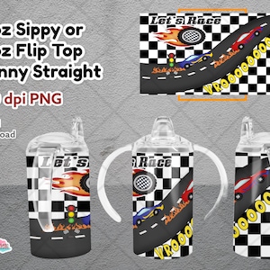 Racing Sippy Cup Design: 12oz Skinny Straight (Digital Download)