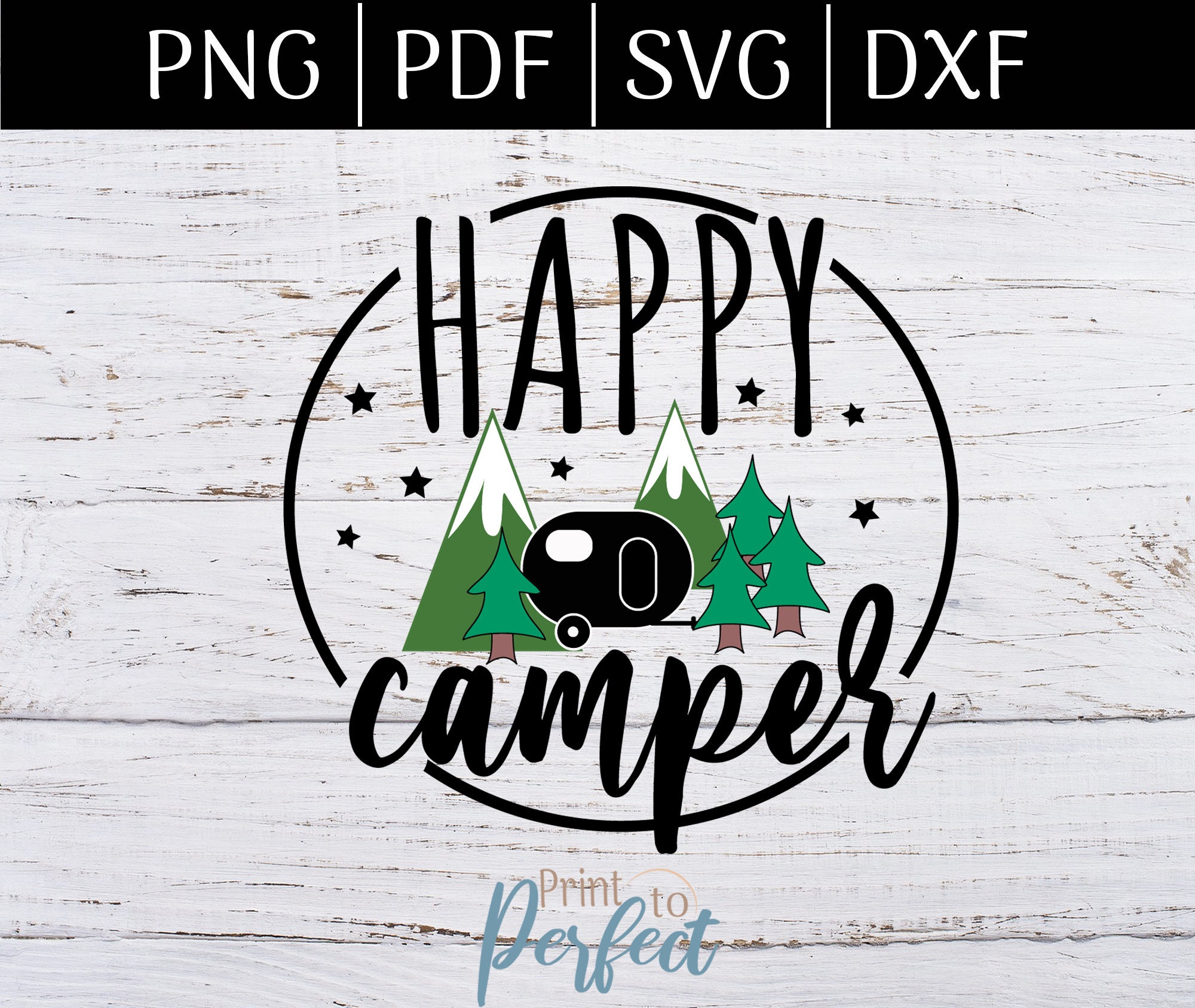 Happy Campers Campsite Printable Sign Camping SVG Camping - Etsy