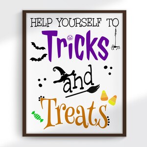 Trick or Treat Halloween Printable Sign Instant Download - Etsy