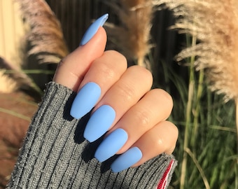 Blue Nails Etsy