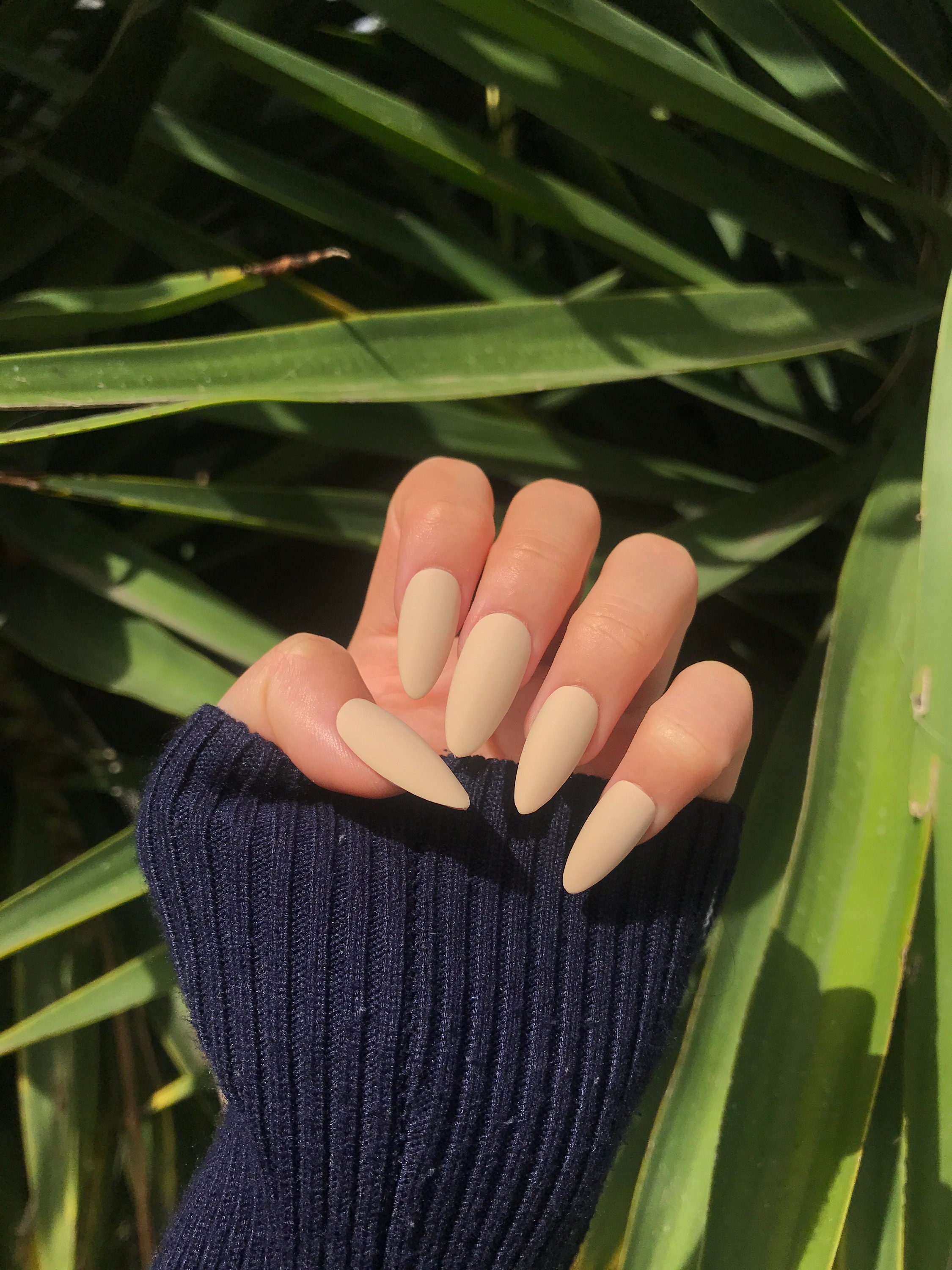 Light Nude Cream Nails Matte Glossy Nails False Nails Etsy