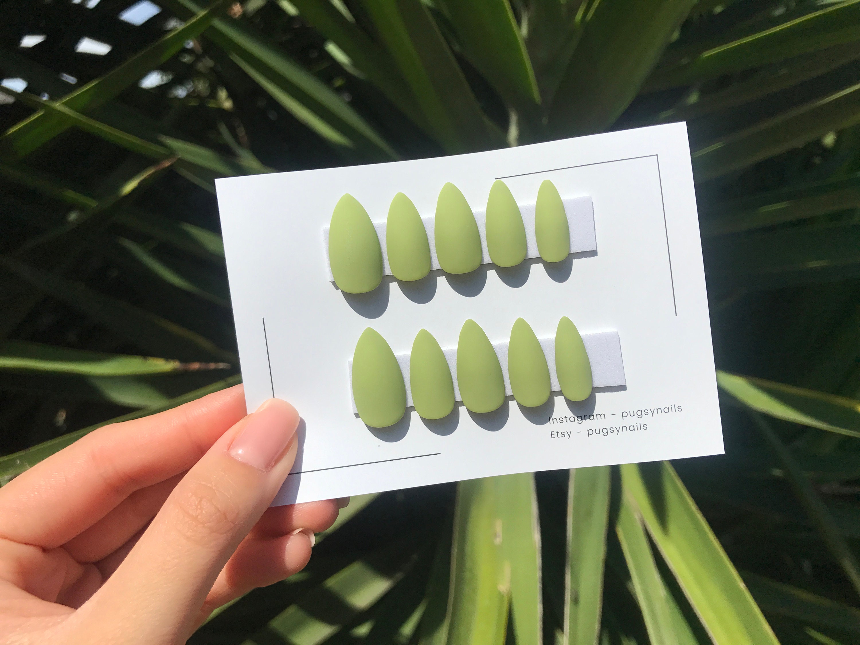 Light Matcha Green Press on Nails False Nails Gel Nails Etsy Australia