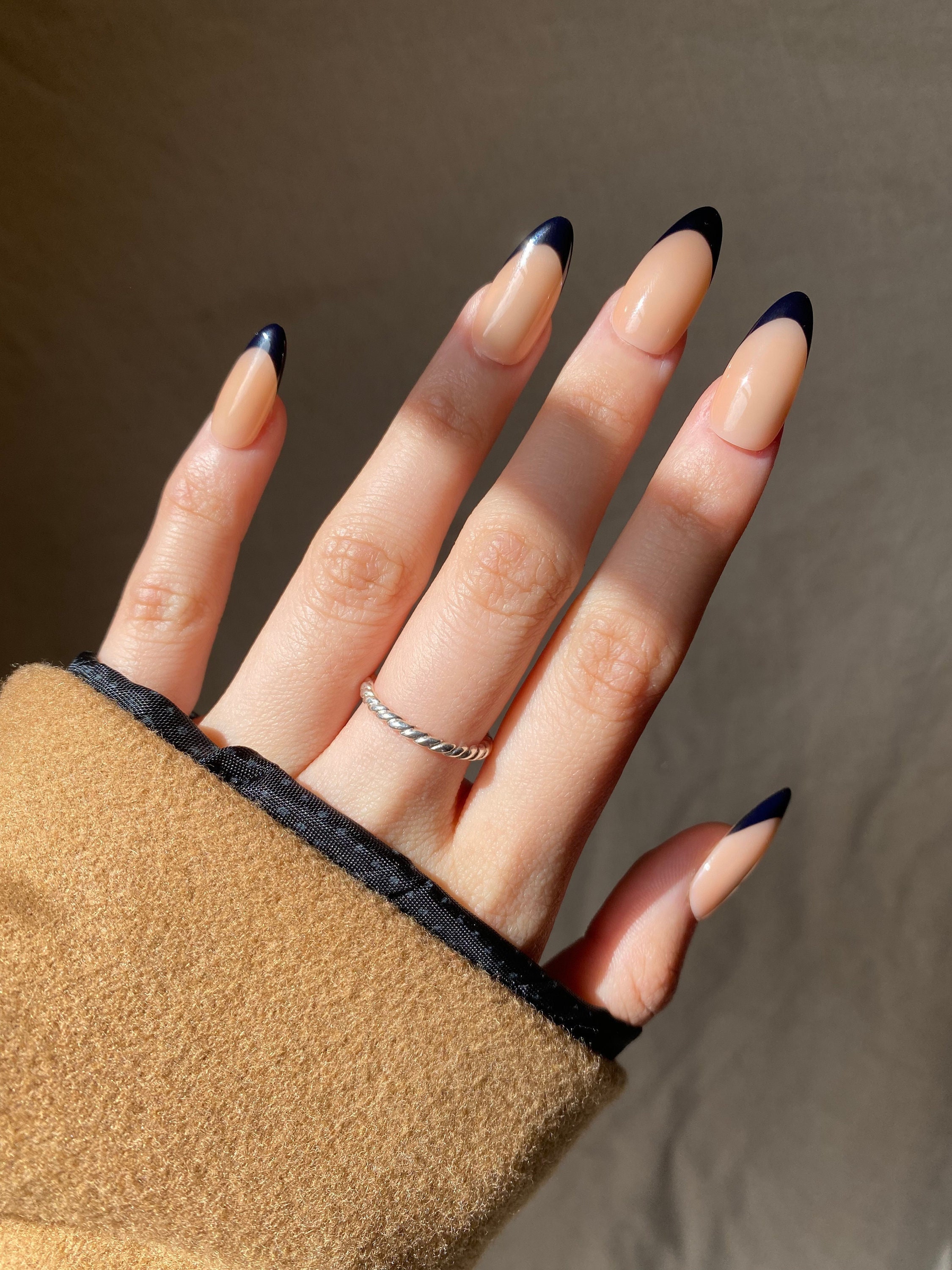 Black 2024 french tip