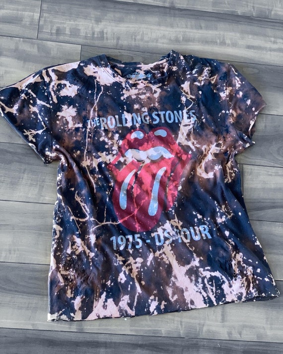 Rolling Stones Vintage Inspired Band Tee | Custom Rolling Stones Graphic T-Shirt | Rolling Stones Shirt | Acid Wash Band Tee | Custom Band T