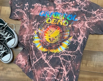 Grateful Dead Vintage Inspired Band Tee | Grateful Dead Acid Wash Shirt | Custom Grateful Dead T-Shirt | Bleach Wash Grateful Dead Shirt