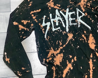 Slayer Vintage Inspired Longsleeve Band T-Shirt | Slayer Tee | Acid Wash Slayer Shirt | Women’s Slayer T-Shirt | Longsleeve Band Tee | Band