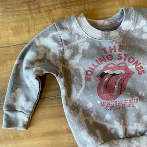 Rolling Stones Vintage Inspired Acid Wash Kids Band Sweatshirt | The Rolling Stones Sweatshirt | Kids Music Sweatshirt | Toddler Tie Dye