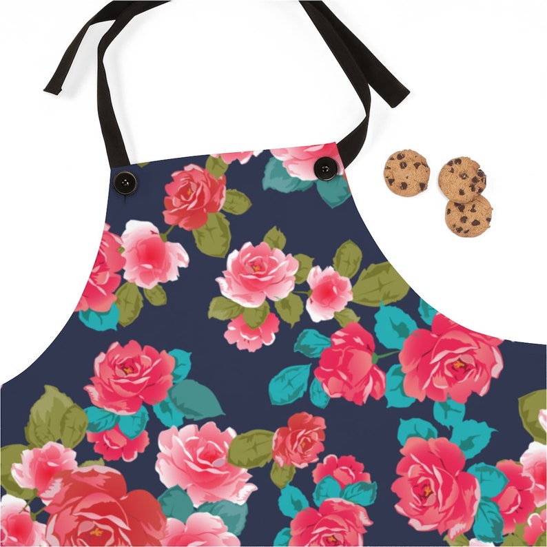 Floral print kitchen mothers day gift flower apron work apron Gardening apron bbq apron woodworking apron
