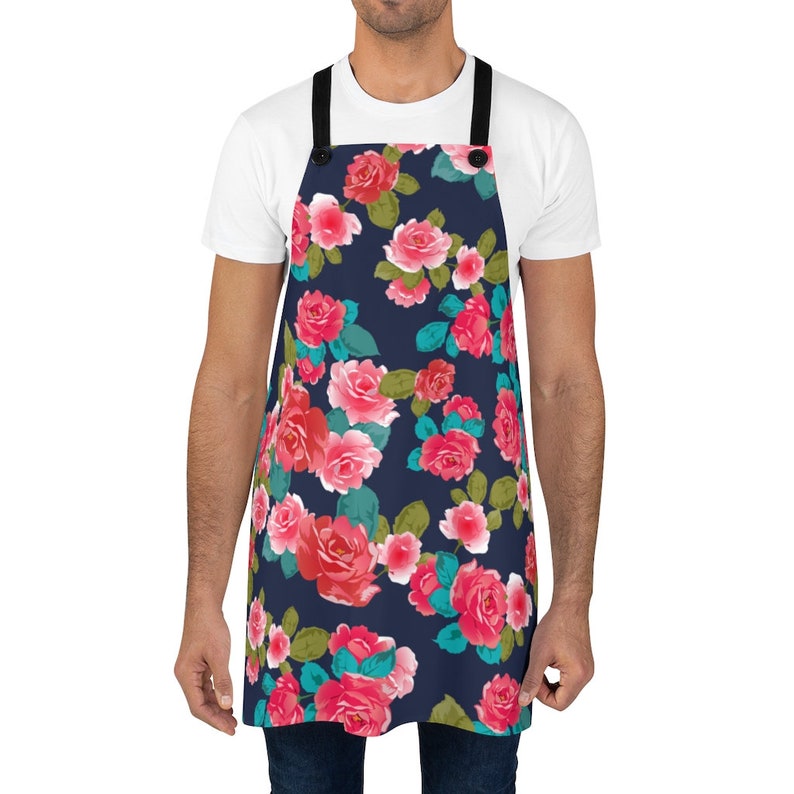 Floral print kitchen mothers day gift flower apron work apron Gardening apron bbq apron woodworking apron