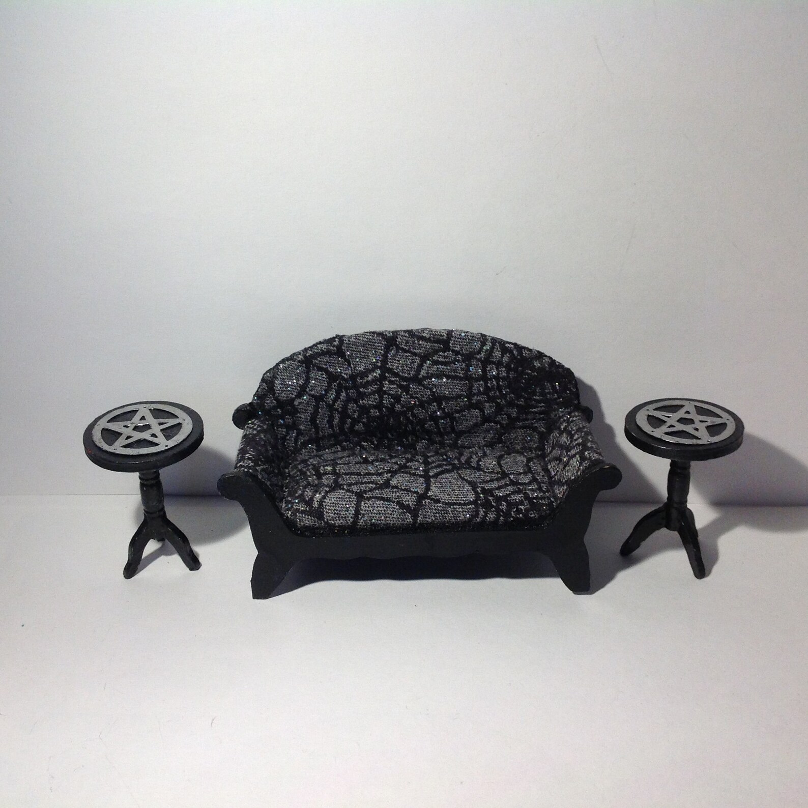 Gothic Dollhouse Miniature Livingroom Set Vintage Furniture Etsy