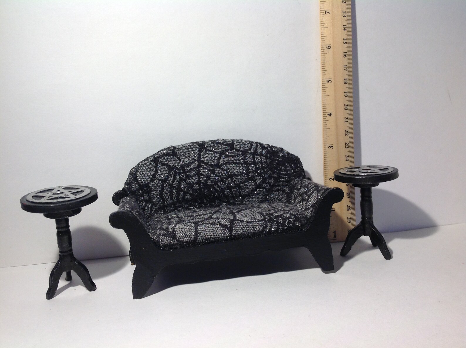 Gothic Dollhouse Miniature Livingroom Set Vintage Furniture Etsy