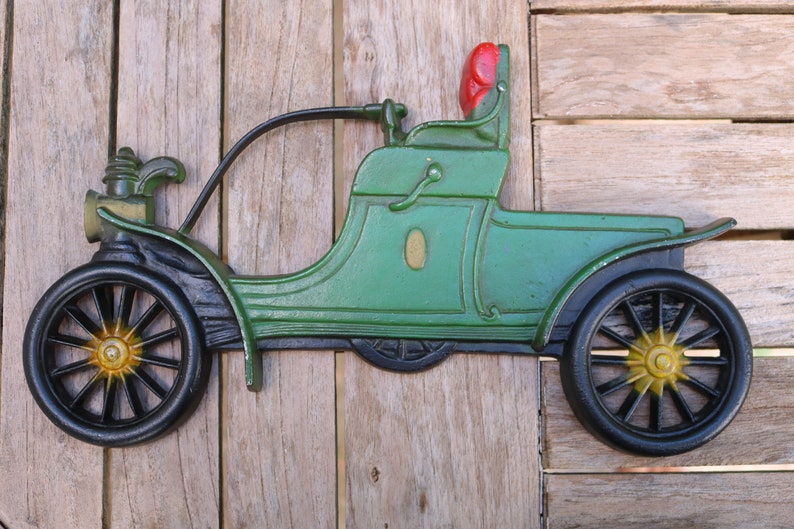 Vintage Cast Metal Antique Car Wall Hanging Plaque by Midwest Etsy