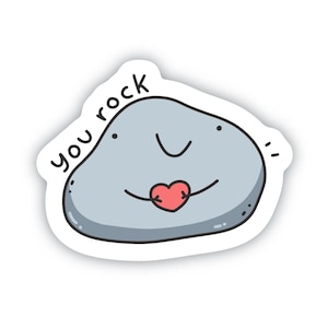 You Rock - U Rock - Funny Cute Small Sticker - Kawaiii Sticker - Journal - Scrapbook