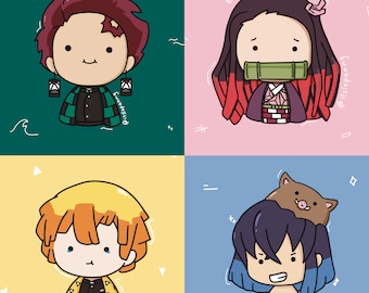 Süße slaying holografische Sticker Anime