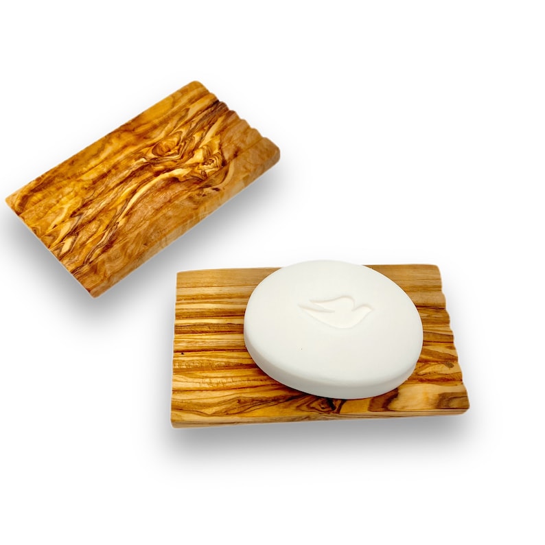Natural Olive Wood Soap Dish Storage Holder Handcrafted for Soap in