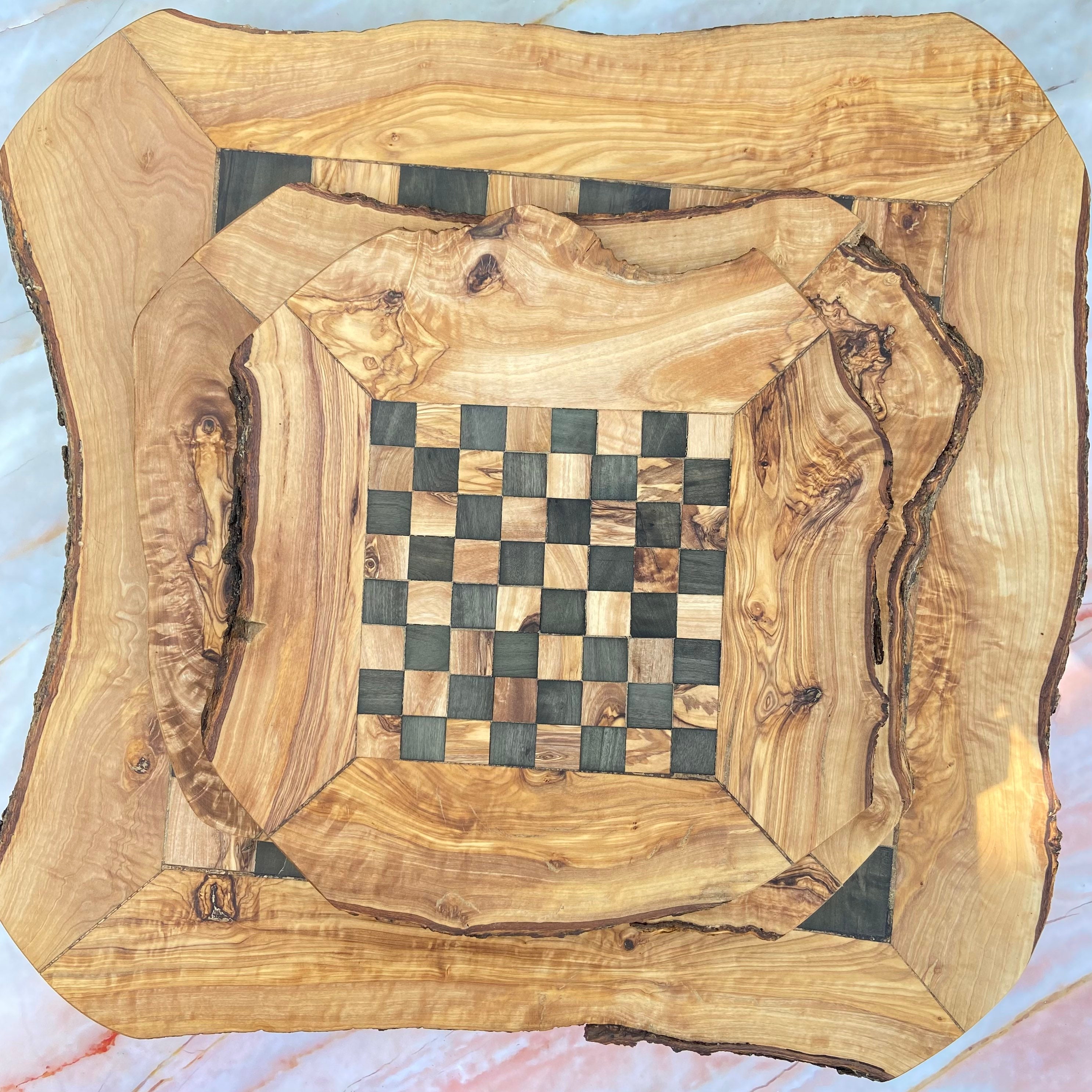 Custom Natural edge Olive Wood Chess Board by TunisiaBazaar on DeviantArt