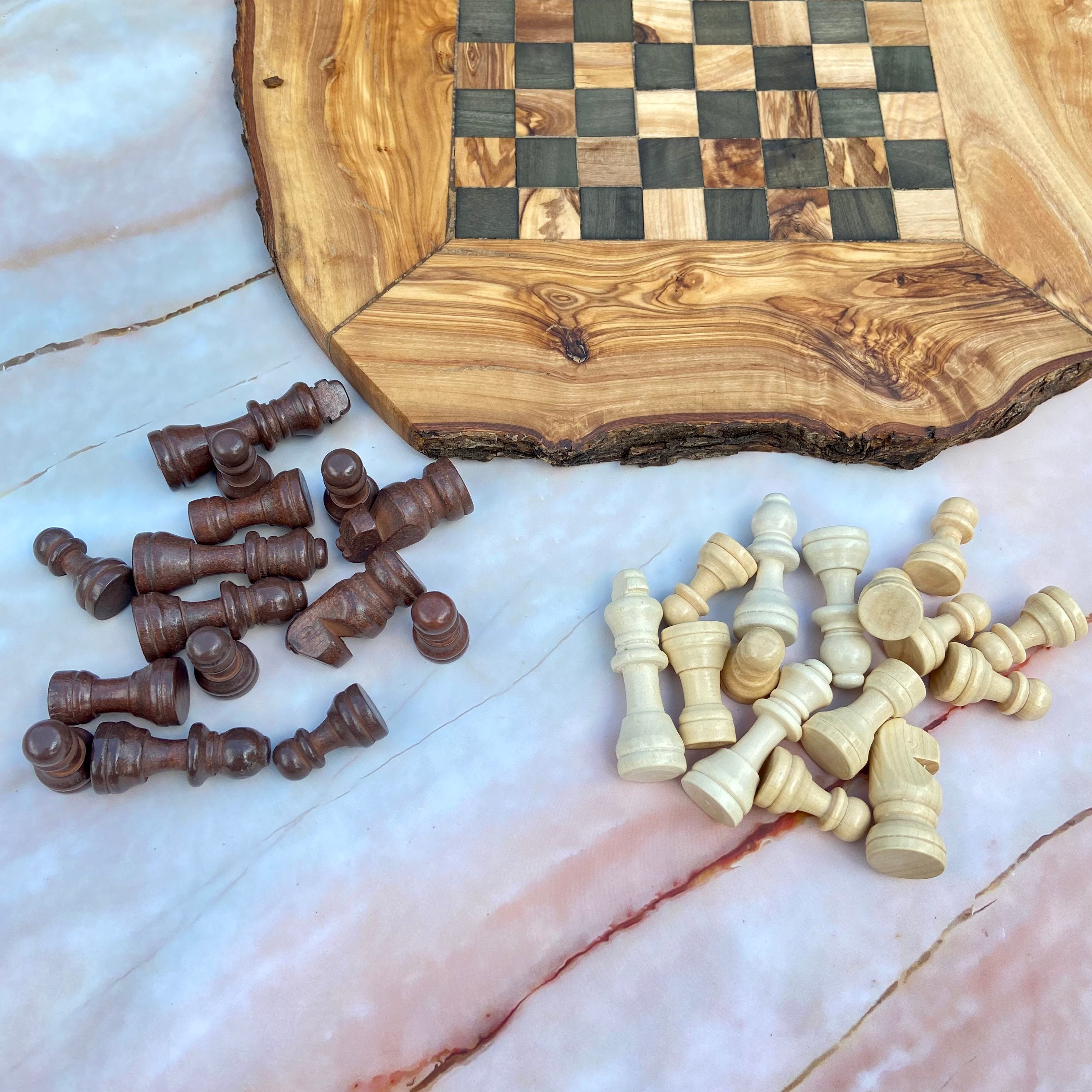 Custom Natural edge Olive Wood Chess Board by TunisiaBazaar on DeviantArt