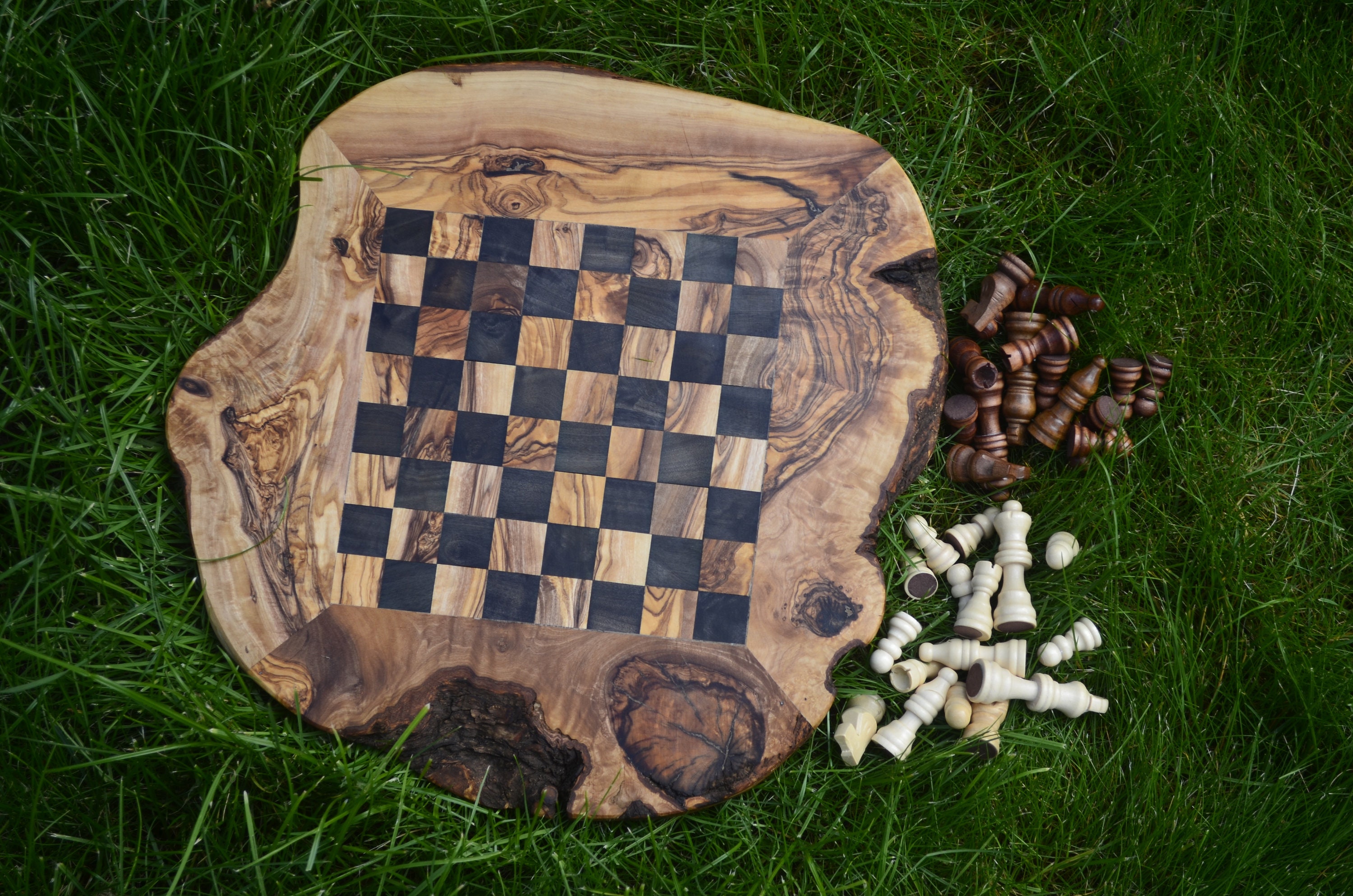 Custom Natural edge Olive Wood Chess Board by TunisiaBazaar on DeviantArt