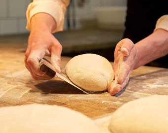 Baker’s Personalised Gift - Sturdy Stainless Steel Dough Bench Scraper/Chopper - Premium quality Wood Handle Cutter - Appleyard & Crowe