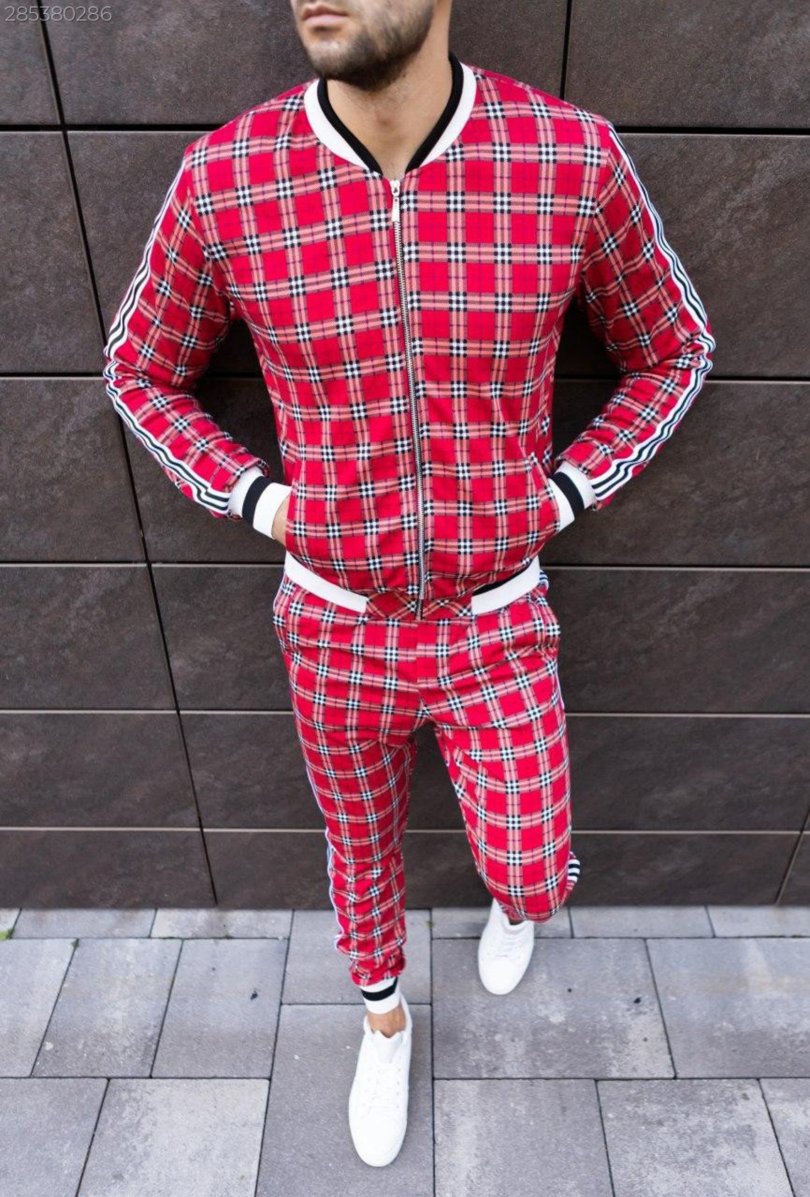 The Gentlemen tracksuit / tartan tracksuit / Red | Etsy