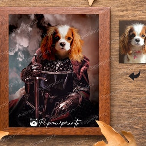Knight Pet Portrait - Royal Pet Portrait - Renaissance Pet Portrait - Custom Pet Portrait - Custom Dog Portrait - Custom Cat Portrait - MKA3