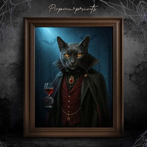 Custom Vampire Pet Portrait - Funny Halloween Pet Painting - Halloween Gift Ideas - Spooky Pet Portrait - Custom Mummy Portrait H05 H05