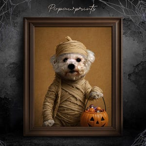 Custom Vampire Pet Portrait - Funny Halloween Pet Painting - Halloween Gift Ideas - Spooky Pet Portrait - Custom Mummy Portrait H05 H09