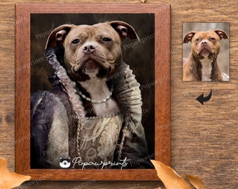 Elizabethan Pet Portrait - Custom Pet Portrait - Renaissance Pet Portrait - Custom Cat Portrait - Custom Dog Portrait - Pet Memorial - ELFV2