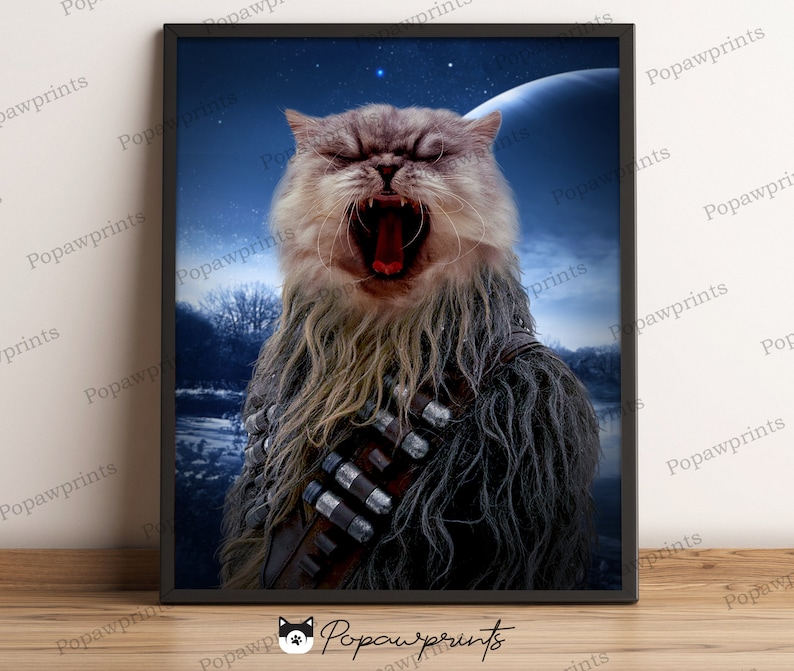 Star Wars Chewbacca Pet Portrait Custom Pet Portrait Chewbacca Portrait Star Wars Portrait Chewbacca Print Star Wars Print SWV7 image 1