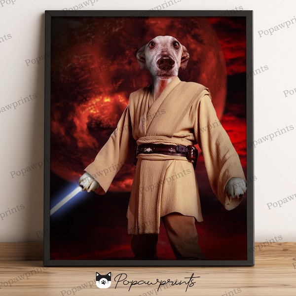 Star Wars Obi Wan Pet Portrait - Custom Pet Portrait - Obi Wan Portrait - Obi Wan Prints - Home Decors - Star Wars print - Pet Portrait SWV3