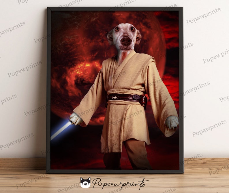 Star Wars Obi Wan Pet Portrait Custom Pet Portrait Obi Wan image 1