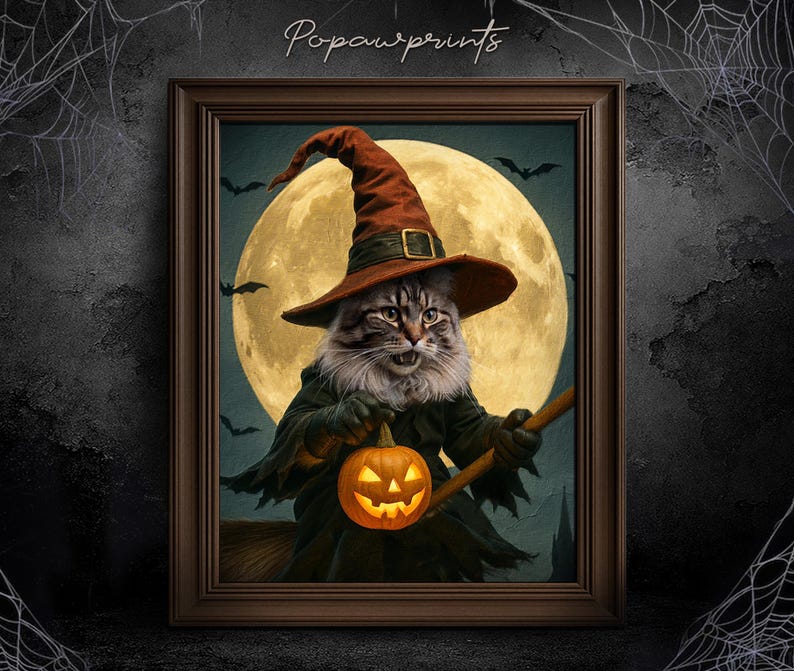 Custom Vampire Pet Portrait - Funny Halloween Pet Painting - Halloween Gift Ideas - Spooky Pet Portrait - Custom Mummy Portrait H05 H03