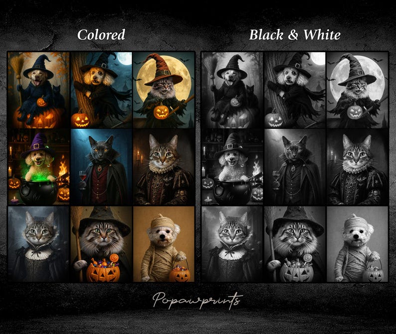Custom Vampire Pet Portrait - Funny Halloween Pet Painting - Halloween Gift Ideas - Spooky Pet Portrait - Custom Mummy Portrait H05 image 3