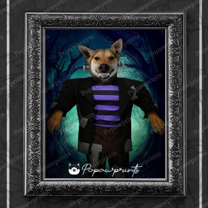 Frankenstein Pet Portrait - Custom Frankenstein Pet Portrait - Halloween Pet Portrait - Halloween Gift - Dog Cat Portrait - HLW4