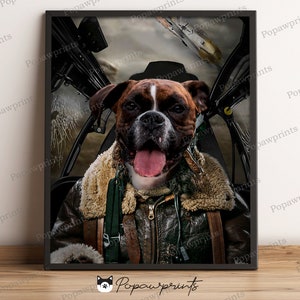 Pilot Pet Portrait - Custom Pet Portrait - Pet Portraits - Custom Pilot Pet Portrait - Pilot Print - Pilot Pet Print - Pilot V2