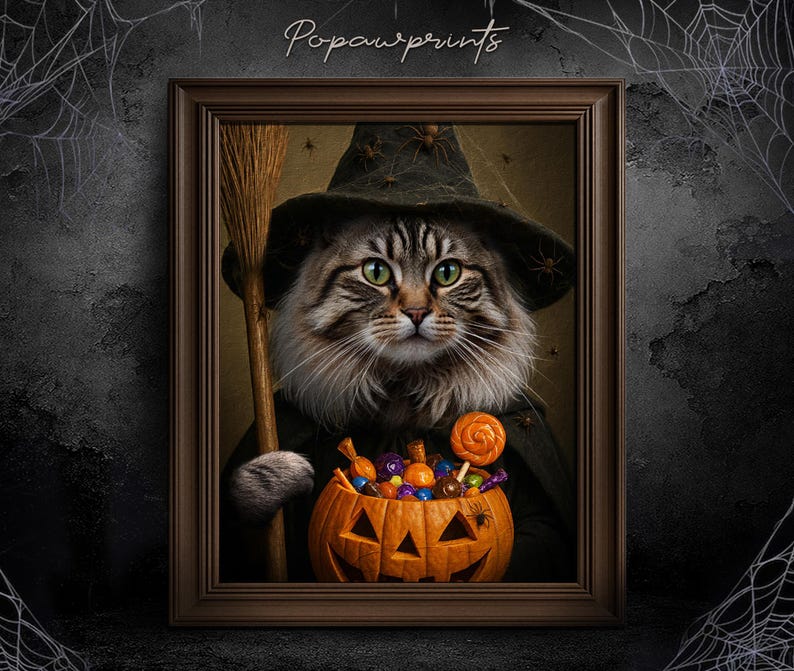 Custom Vampire Pet Portrait - Funny Halloween Pet Painting - Halloween Gift Ideas - Spooky Pet Portrait - Custom Mummy Portrait H05 H08